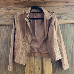 HIVE AND HONEY | Camel Vegan Leather Bomber Jacket